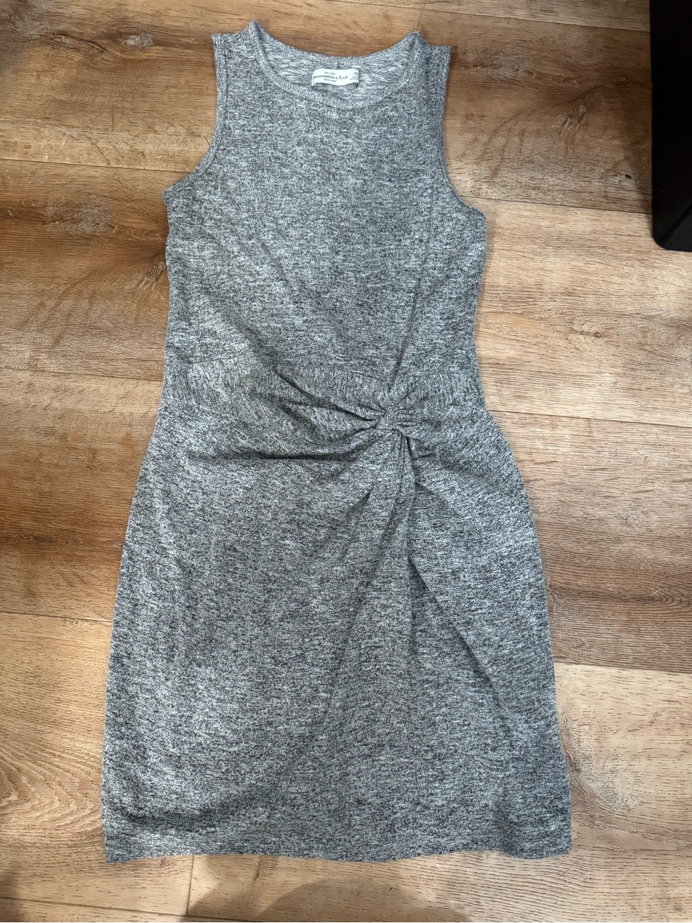 Abercrombie and fitch Sleeveless Gray Twist-Front Knit Dress